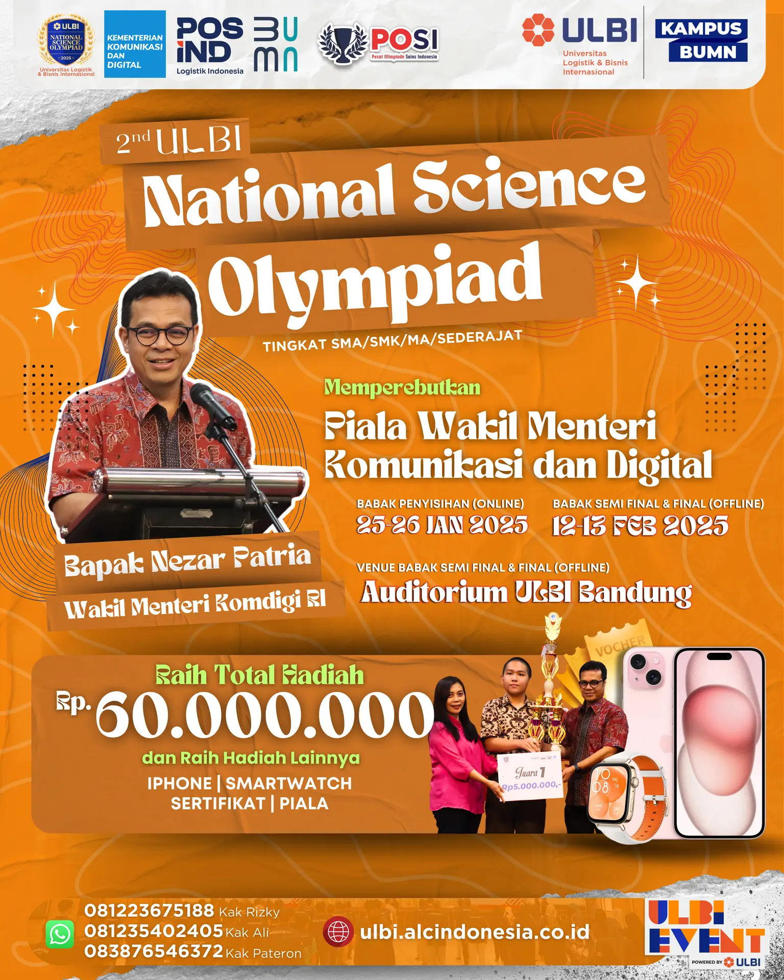 KAMU SISWA SMA? WAJIB BANGET IKUTAN EVENT INI: 🌟 2nd ULBI National Science Olympiad 2025