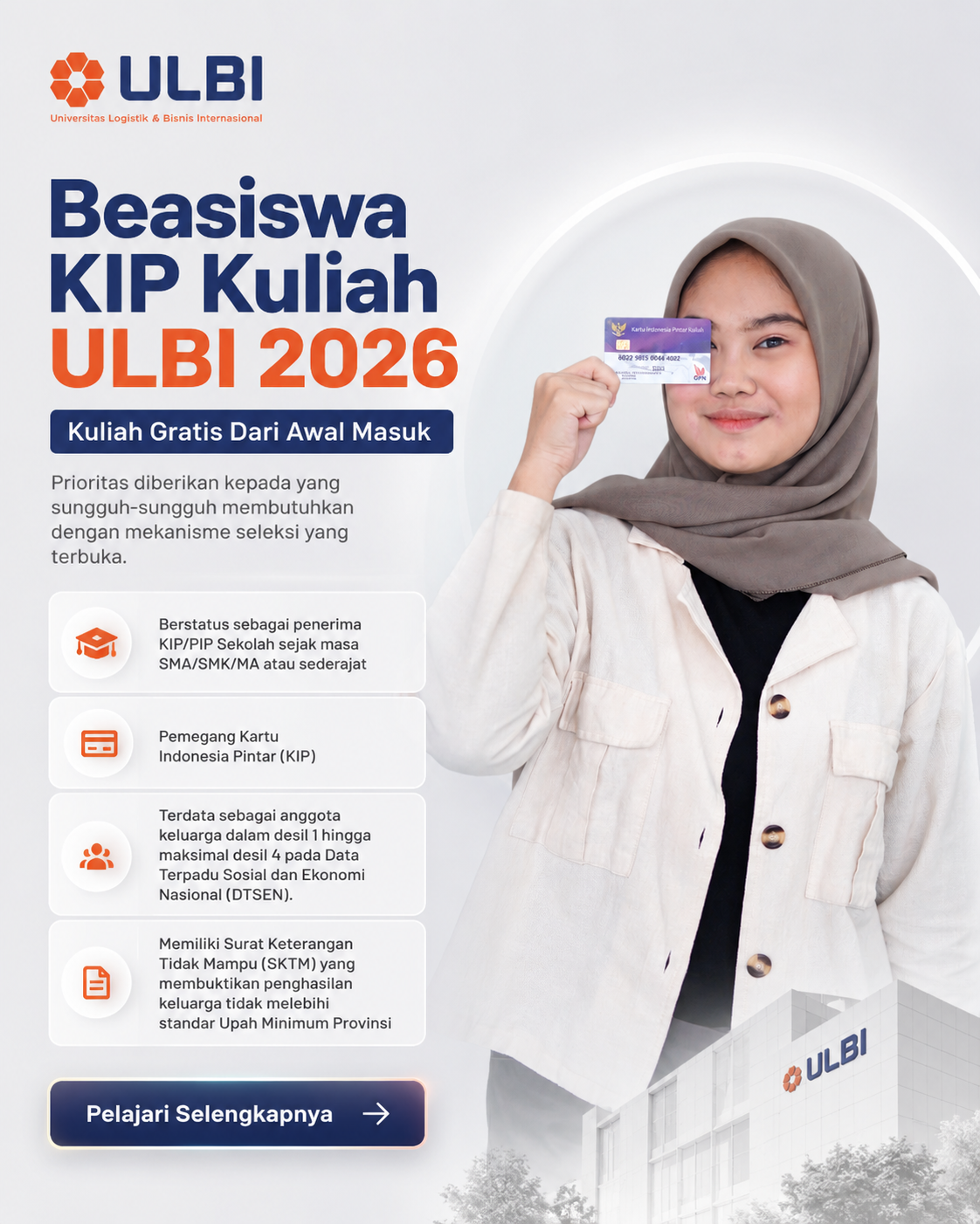 Poster Jalur Beasiswa KIP Kuliah ULBI 2026